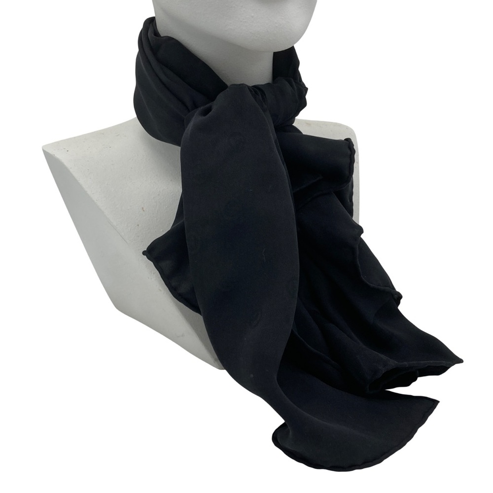 Giorgio Armani 100% Silk Tonal Monogram Print Square Scarf